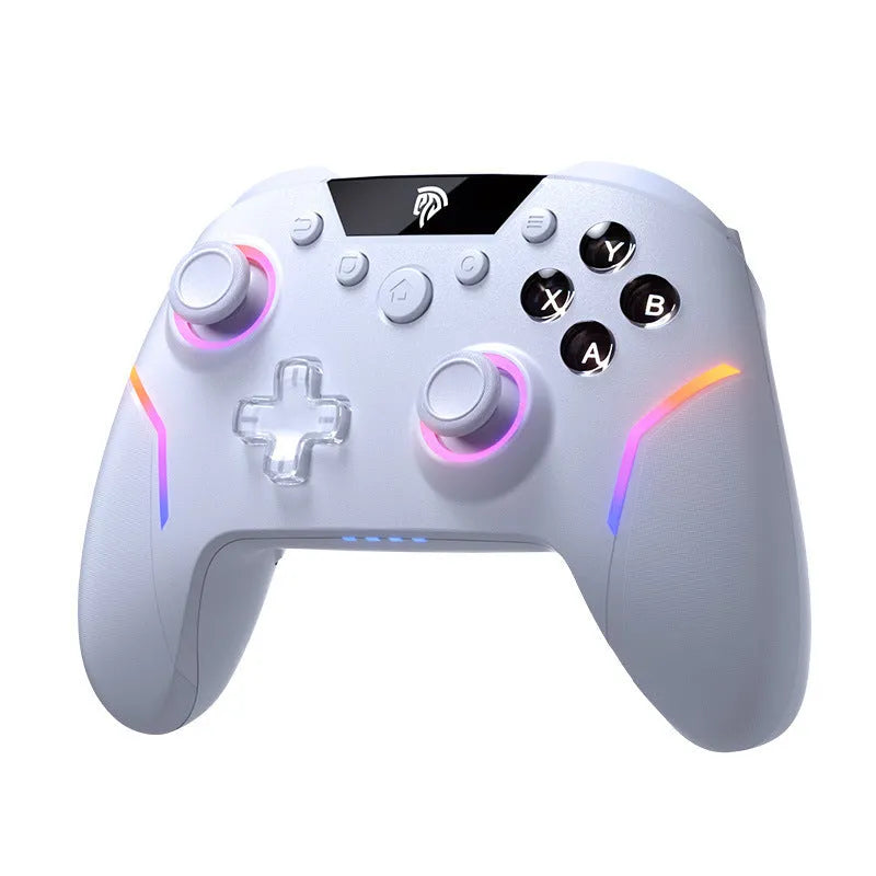 Gray White wireless Steam Elite controller with ABS PC body, 15.30 x 10.20 x 5.60cm, USB interface.