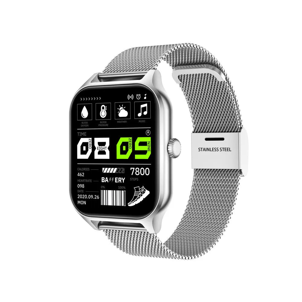 Multi-sport mode watch with alloy case, 12mm thick, available in rose gold, black, silver, or gold, gift box packaging