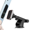 Magnetic suction car phone bracket in grey ABS PVC material on car dashboard