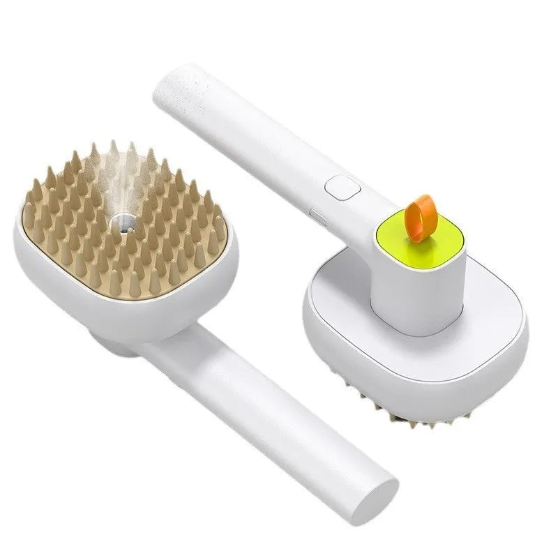 Electric massage spray pet comb in blue ABS with soft teeth, 17.7 cm size