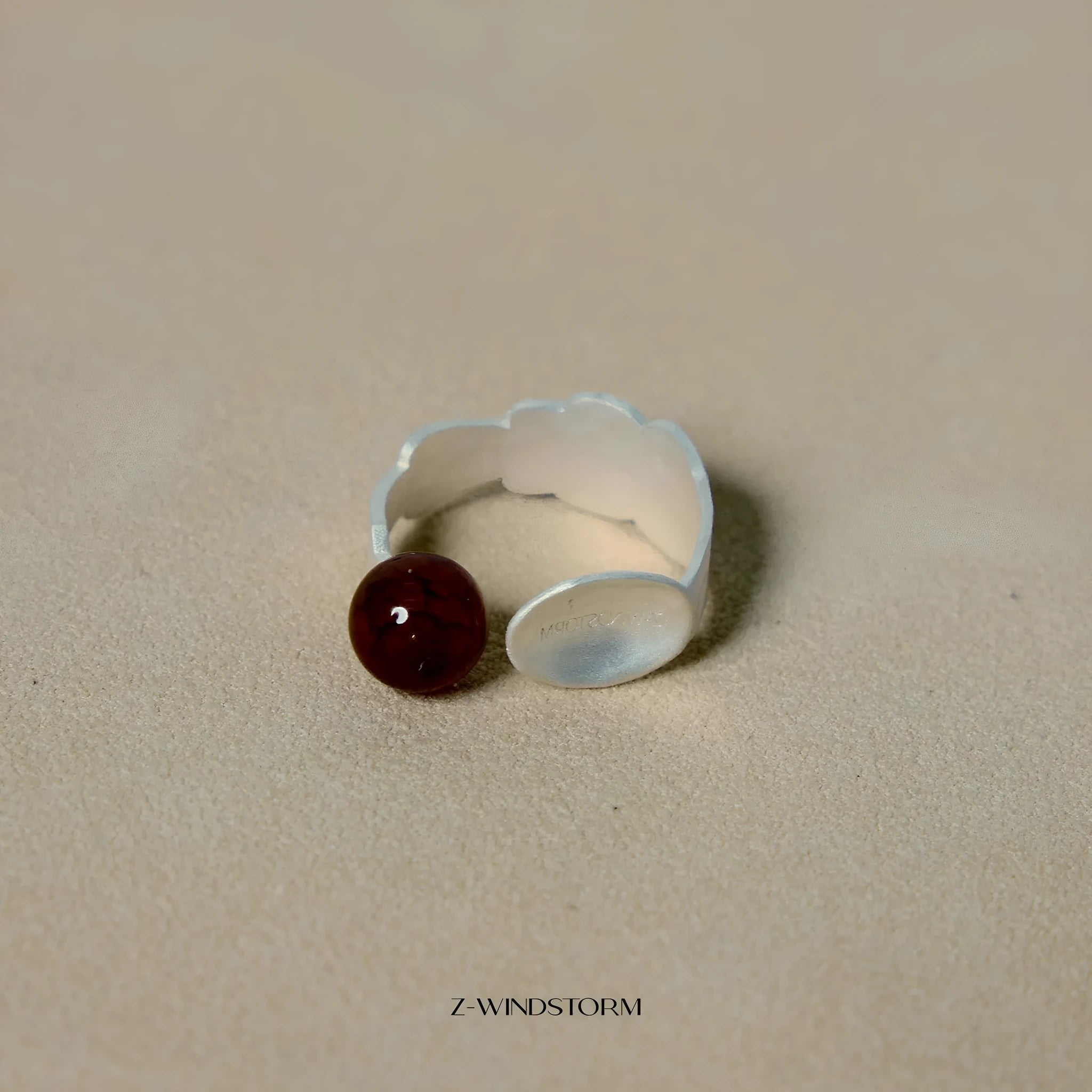 Alloy ring and bracelet set with diamond shape and small round spoon stewed pork motif.