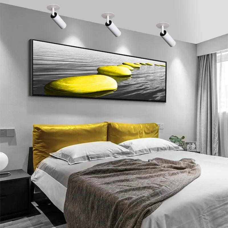 Black and white aluminium cylinder recessed track spotlight for ceiling installation