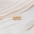 Gold metal geometric small stud earrings with round element for women fashion OL style
