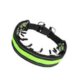 Dog training stimulation chain collar with protective neck cover in reflective blue colour
