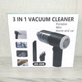 AS-228 Black handheld car cleaner with transparent dust cover and USB charging cable