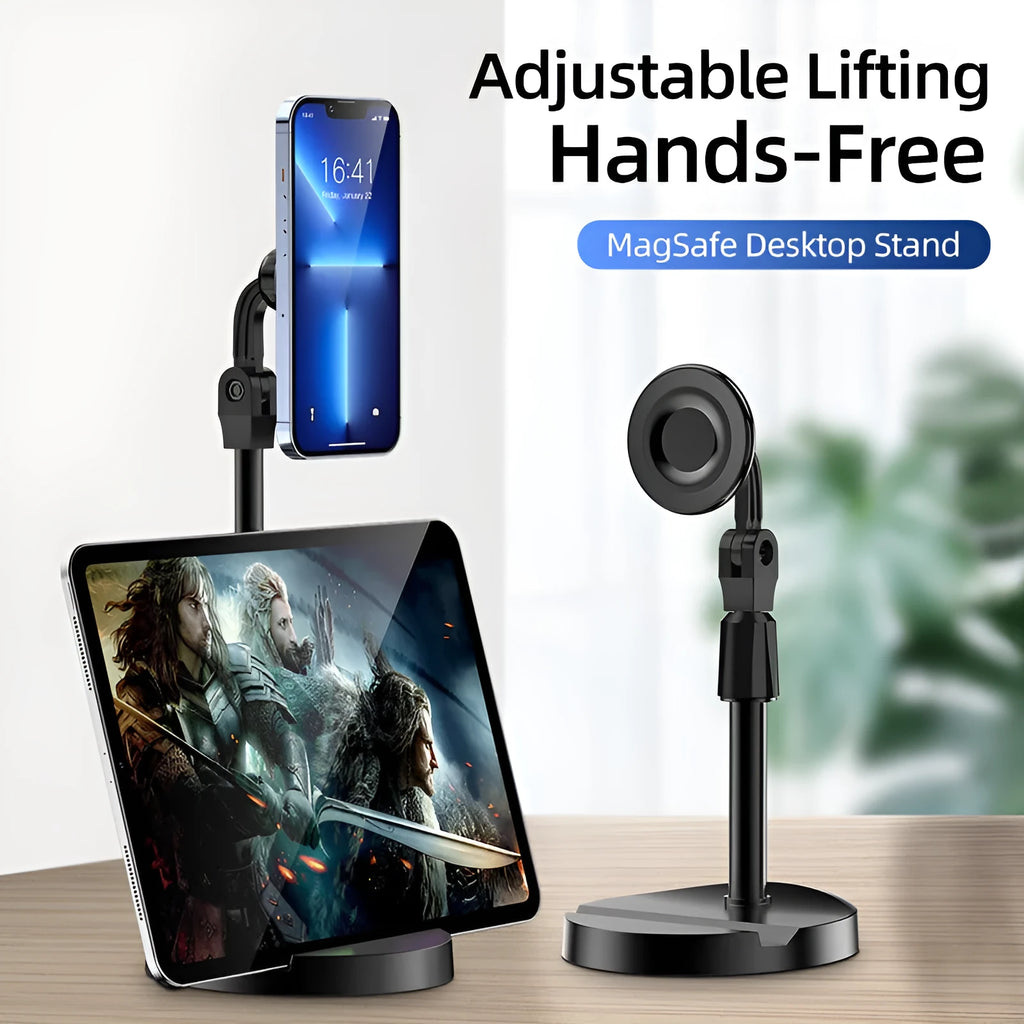 Black 360-degree rotating magnetic phone holder for universal magnetic suction phones, car and live broadcast use