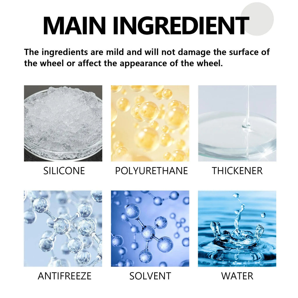 30ml decontamination care repair wheel anti-skid cleaner in clear bottle with cap, white label