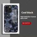 Flower glass phone case with UV coating, tulip and smiley face design, for iPhone