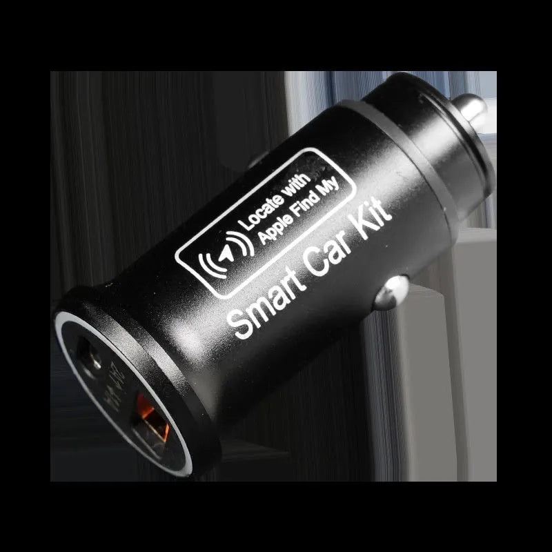 Black ABS car GPS locator device designed to plug into a vehicle's 12V power socket