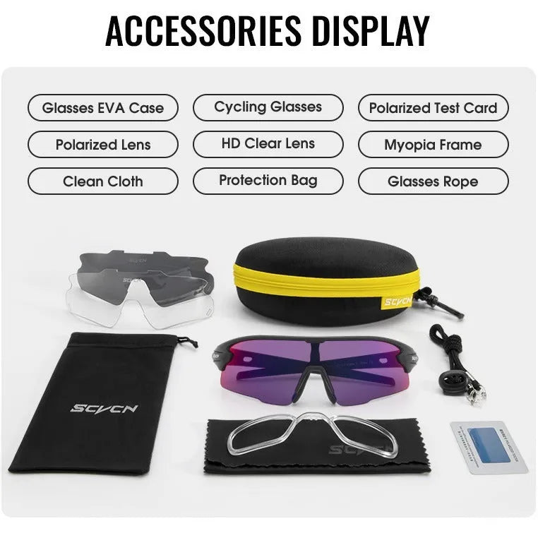 Outdoor sports bicycle glasses with semi-rimless frame and UV-proof lenses