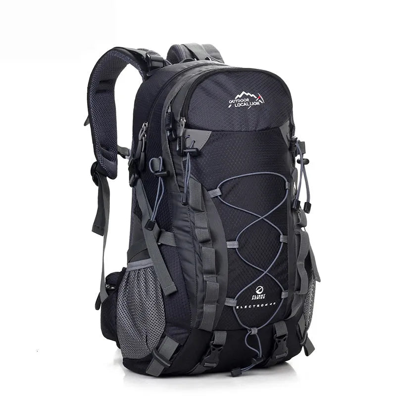 Green polyester leisure sports travel backpack for outdoor activities like hiking and cycling.