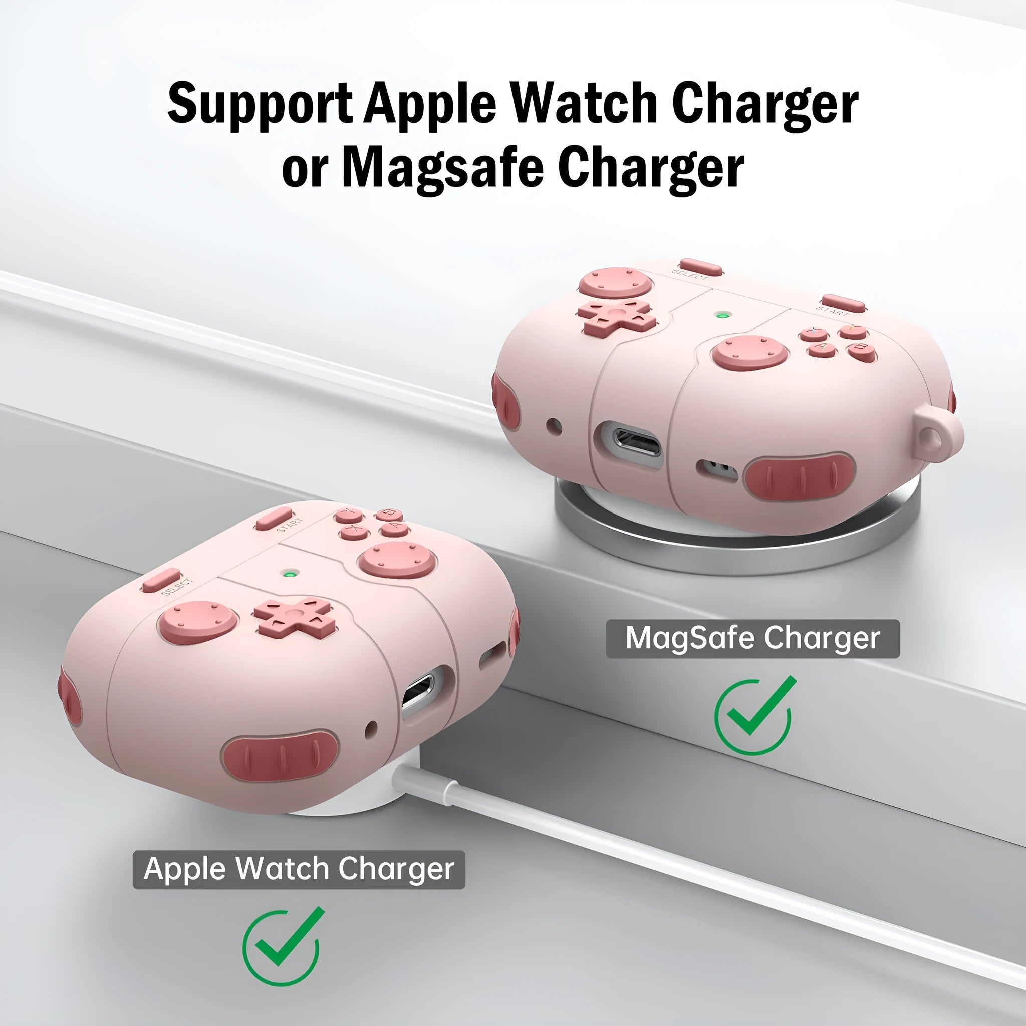 Soft silicone protective case for AirPods Pro2, Gen 3, Gen 1/2 in grey, watermelon red, white