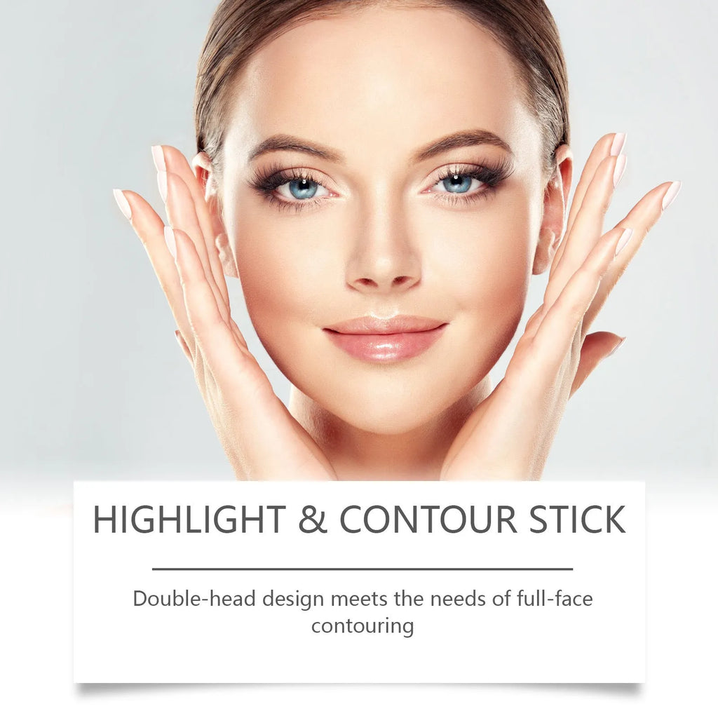 2-in-1 cream highlighter and contour stick make-up set in stick format