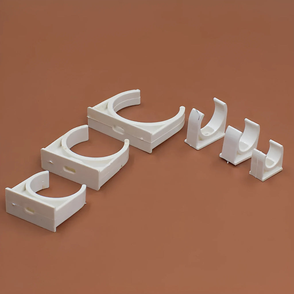 PVC U-shaped card pipe clamp force code plastic pipe clip for 16mm to 50mm pipes in packs of 100 or 200