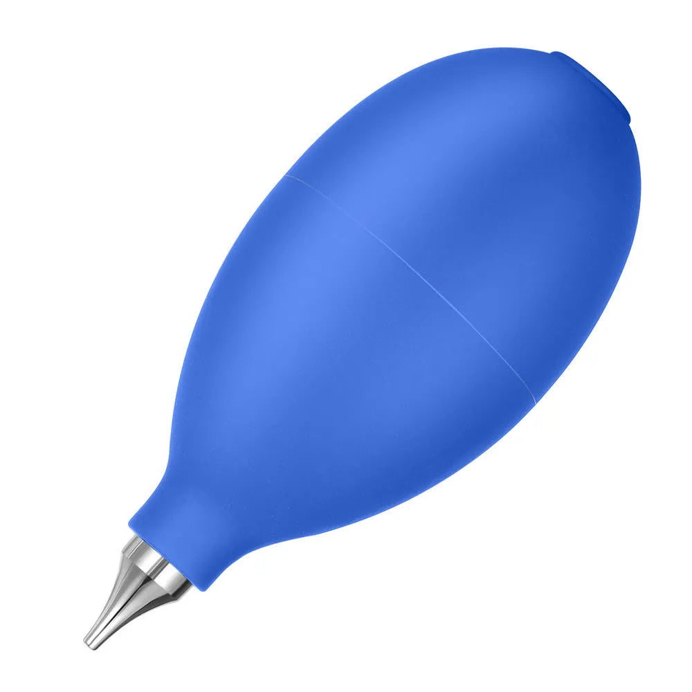 Blue rubber dust removal air blowing cleaning tool for cameras and phones.