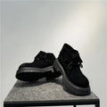 Men's retro distressed worker style platform boots in cow suede with two-way zip fastening