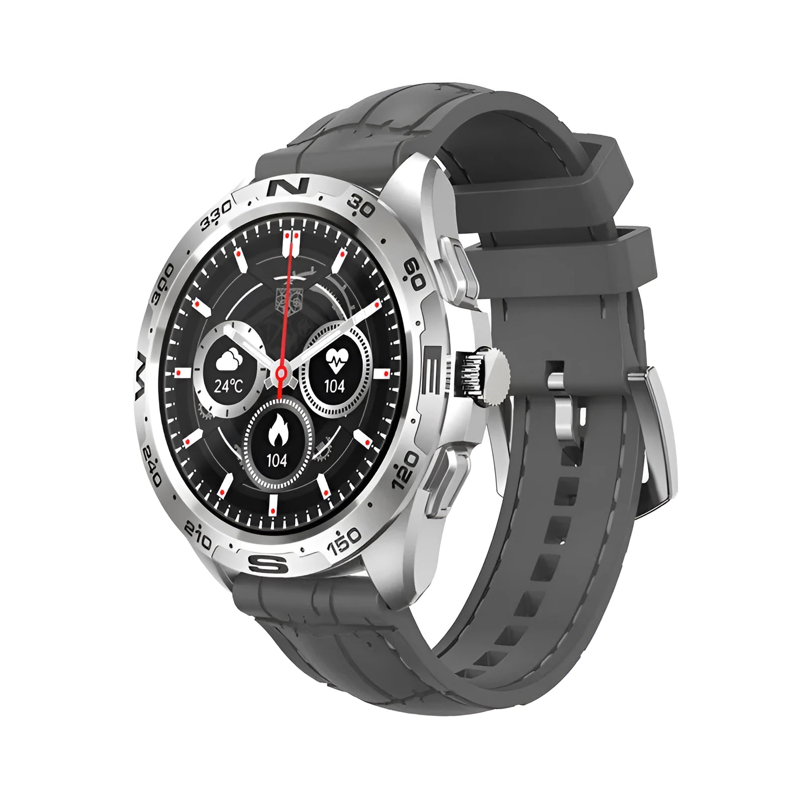 1.32 inch smart watch with health monitoring features and silicone wristband