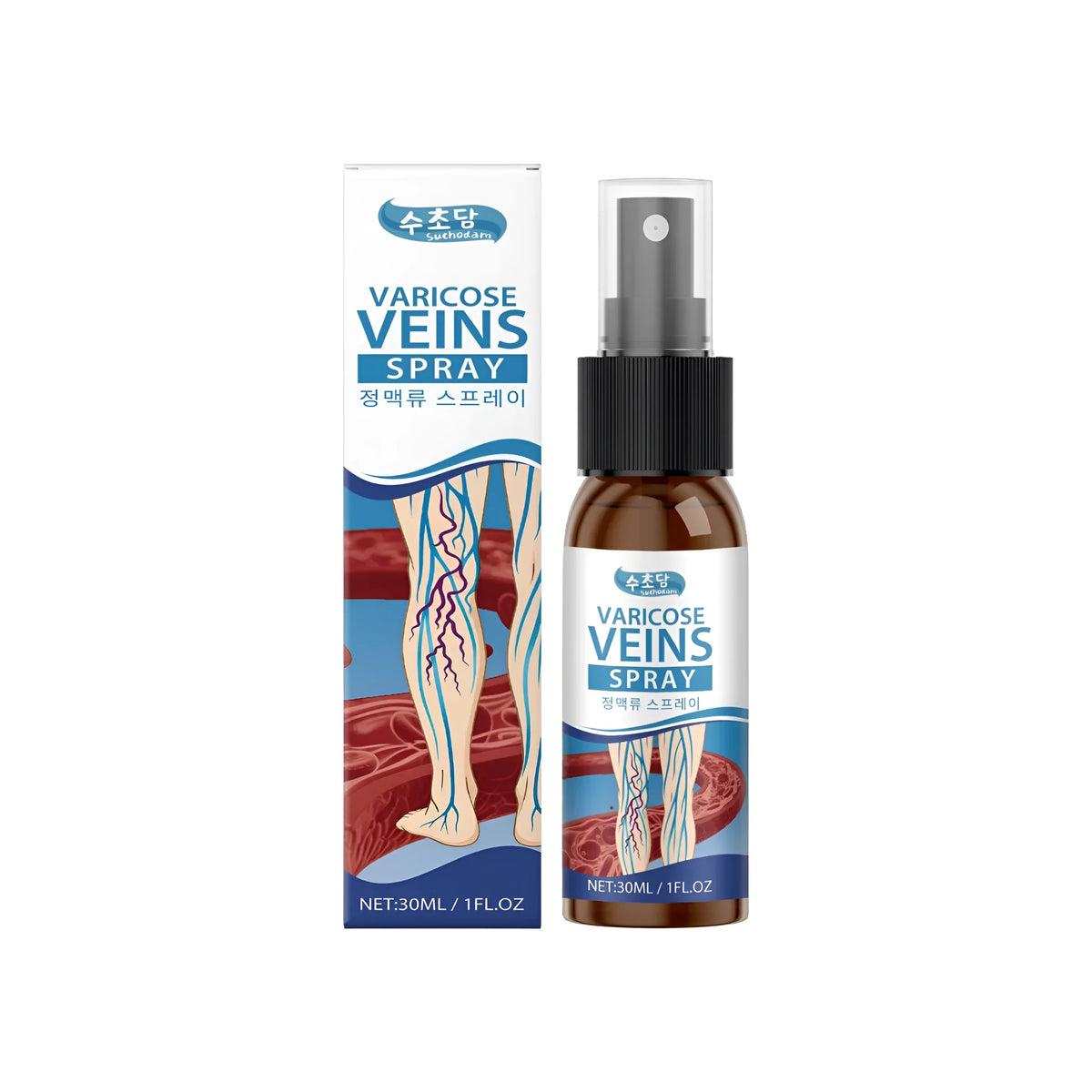 30ml leg soothing spray bottle with menthol and herbal extracts for cooling leg relief