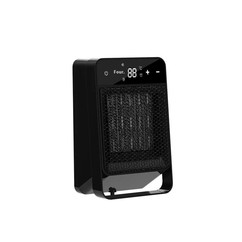 Desktop electric heater with touch screen display, 19x10x28 cm, black, without remote control