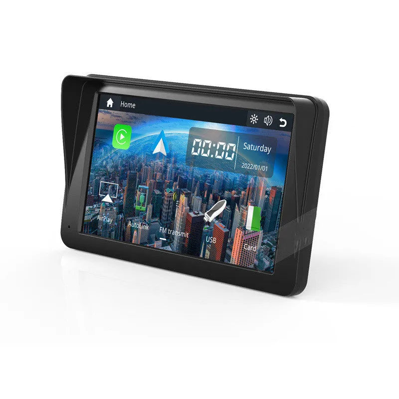 7-inch portable car smart display with wireless CarPlay and Android Auto on retractable mounting bracket
