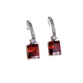 Micro inlaid zircon square diamond ear studs, geometric copper cubic zirconia earrings for women, multiple colour options
