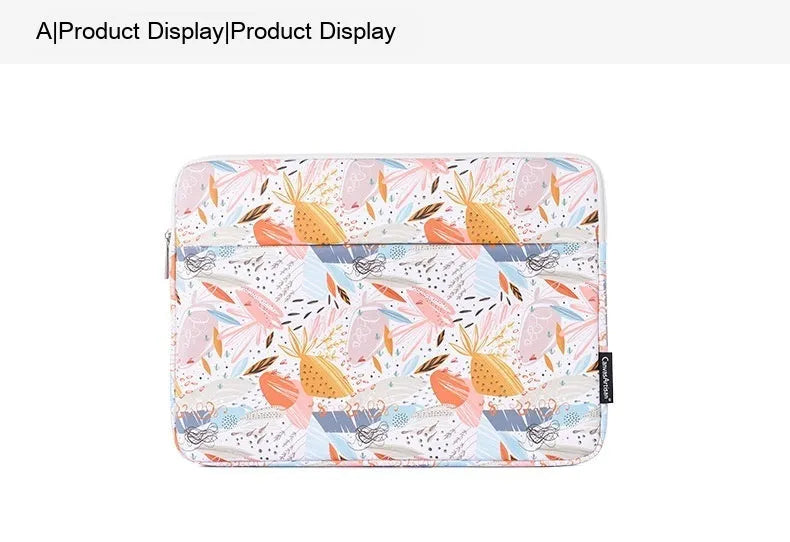 White PU leather waterproof 14 inch laptop inner bag or sleeve for anti-seismic protection.