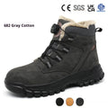 Lightweight black and yellow labour protection safety shoes with leather upper and rubber sole.
