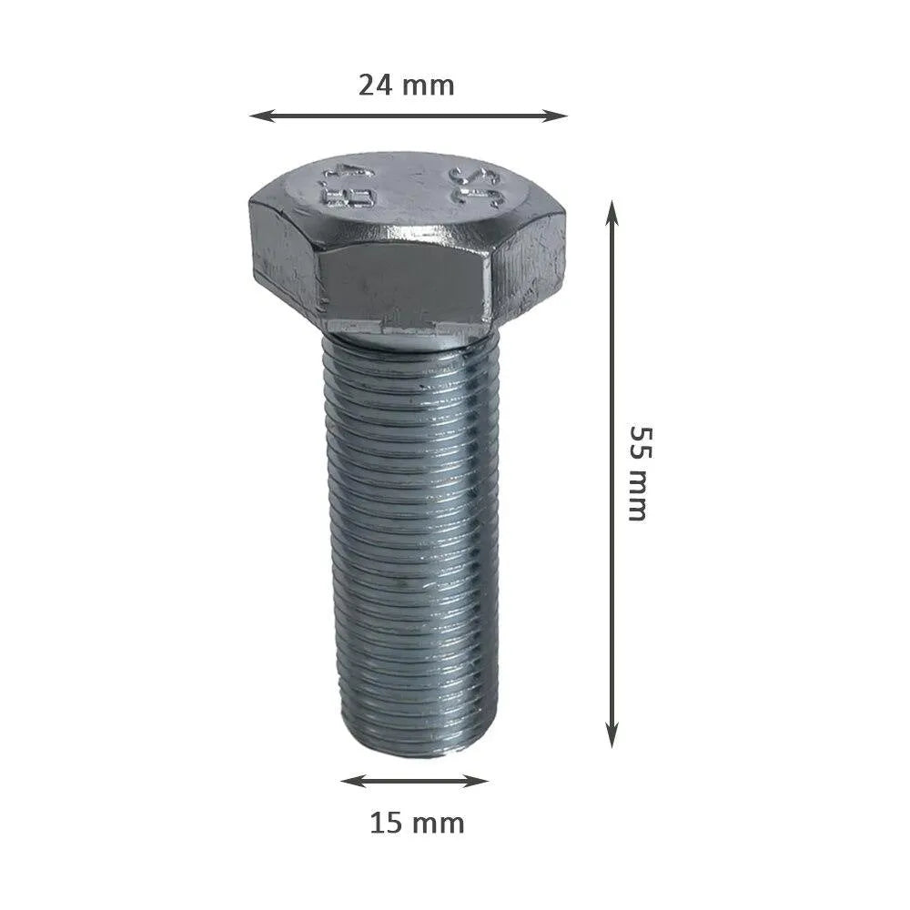 Copper metal hexagon camouflaged spare tyre screw with black cap on grey background