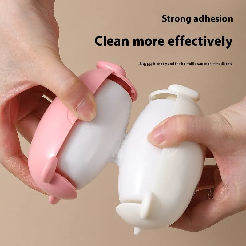 Washable reusable lint roller in white, pink, or green for removing lint from clothes and furniture.