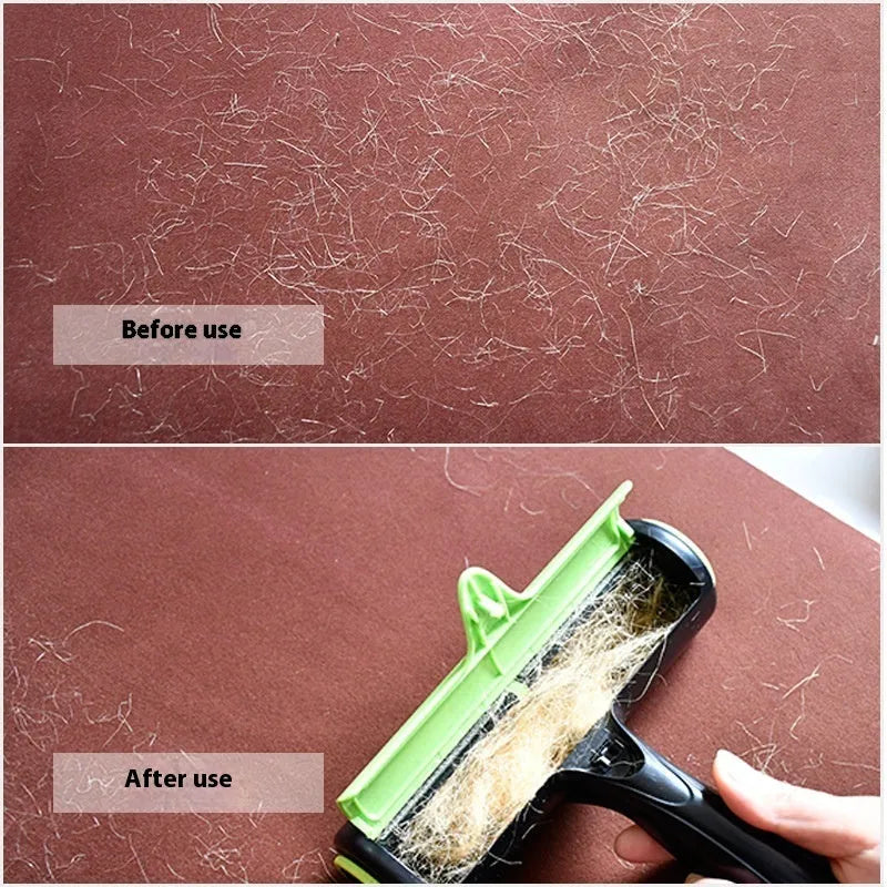 Automatic pet hair lint roller with two-way rotating sticky brush for sofa cleaning