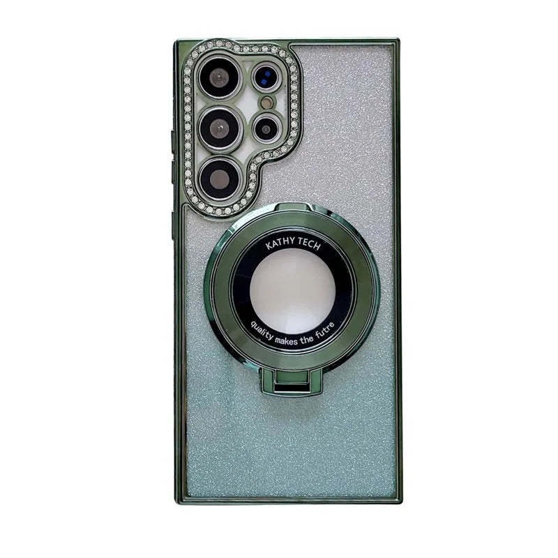 Samsung TPU magnetic bracket protective case for S22 series, anti-fall, gradient finish, colour options