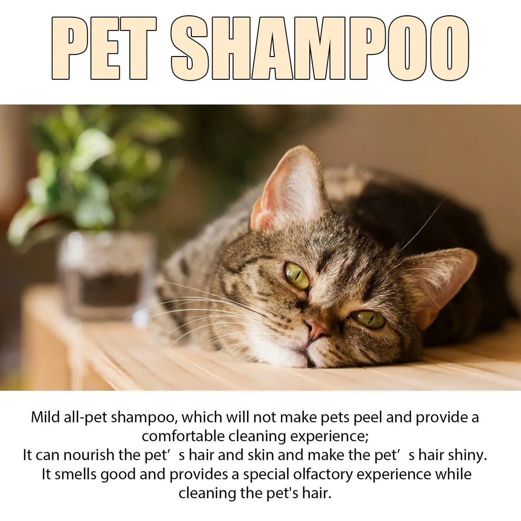 Mild and Clean pet shampoo bottle for dogs in 100ml and 300ml sizes