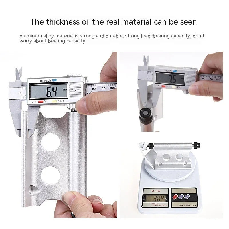 Silver metal bicycle front fork quick-release fixing clip for secure transport