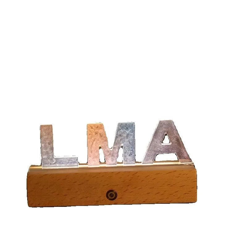 Letter small night lamp DIY kit with dried flowers, glue, tweezers, and mold in multiple colours
