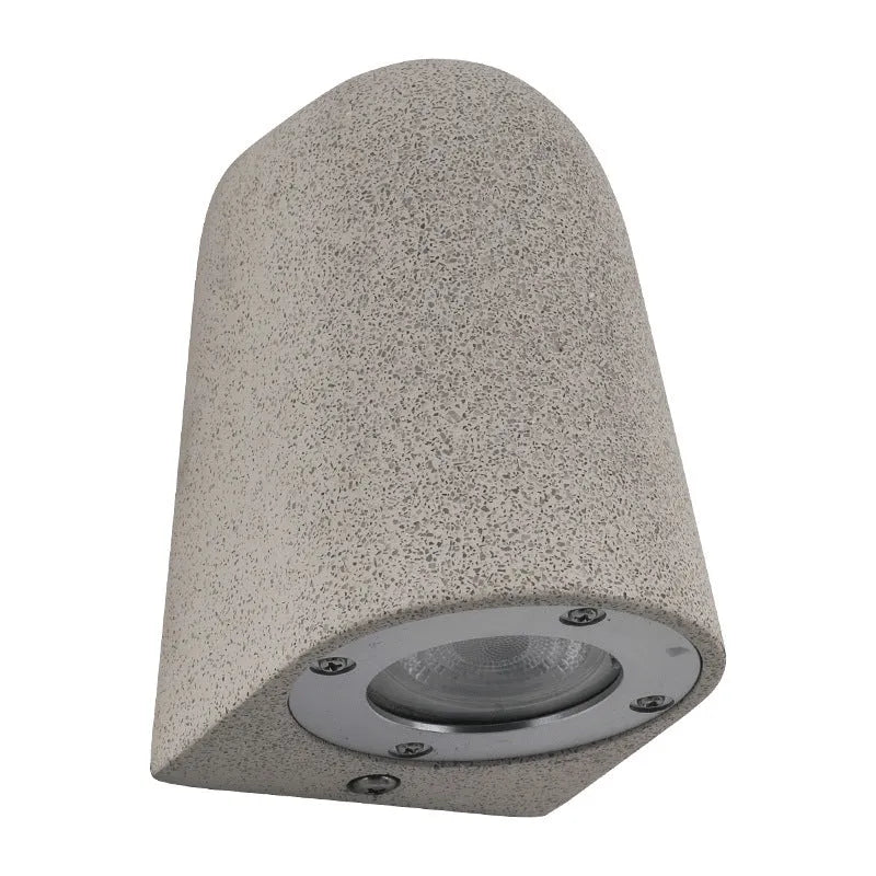 Cement wall lamp outdoor waterproof IP65 horseshoe design black sandstone finish with warm light