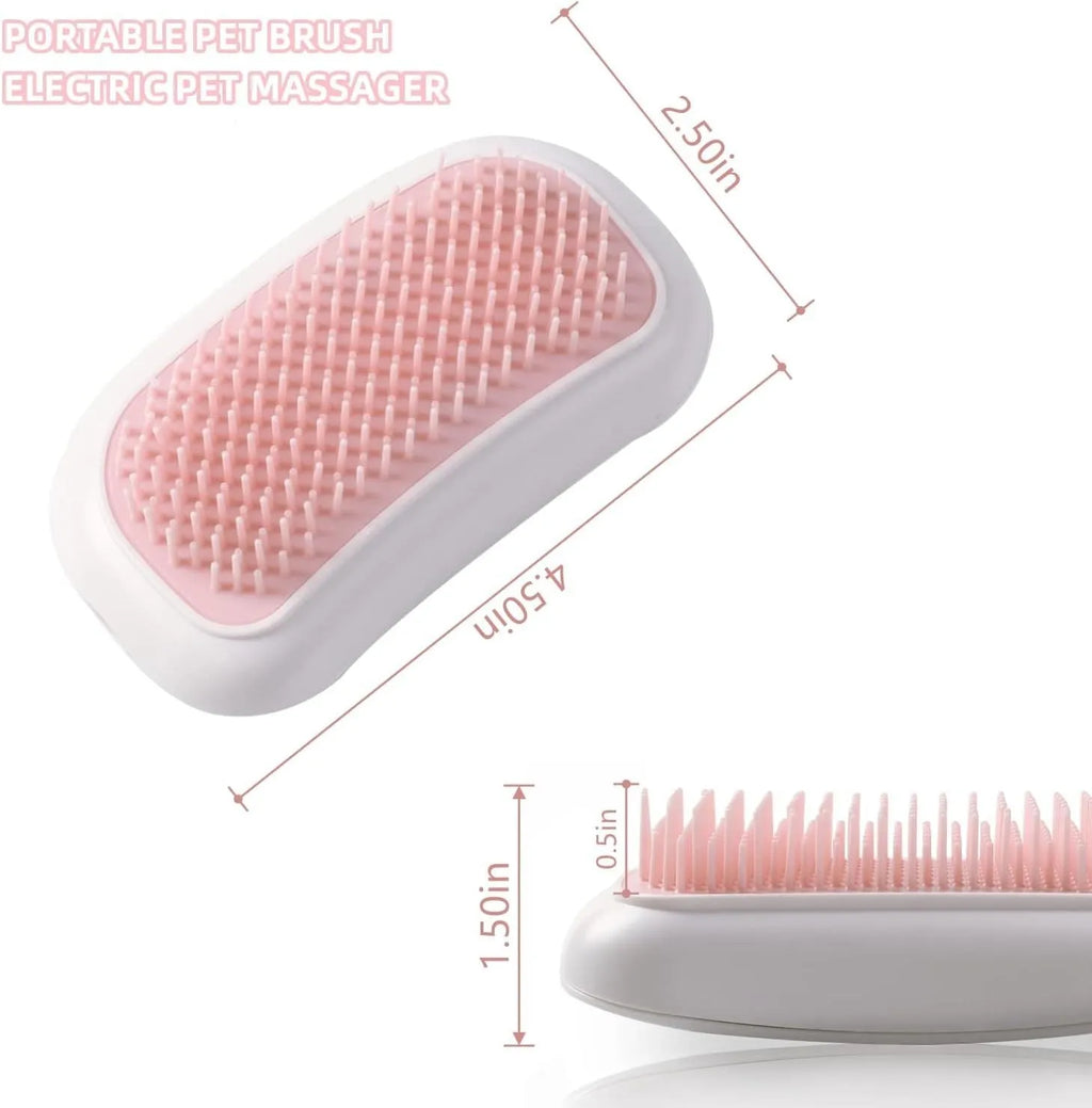 Pink electric pet massage brush with TPE teeth for cats and dogs grooming