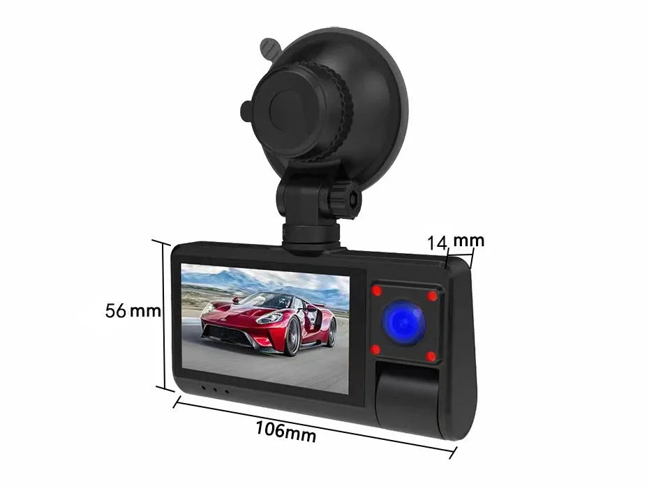 G50 black driving recorder dash cam with 3-inch touchscreen display