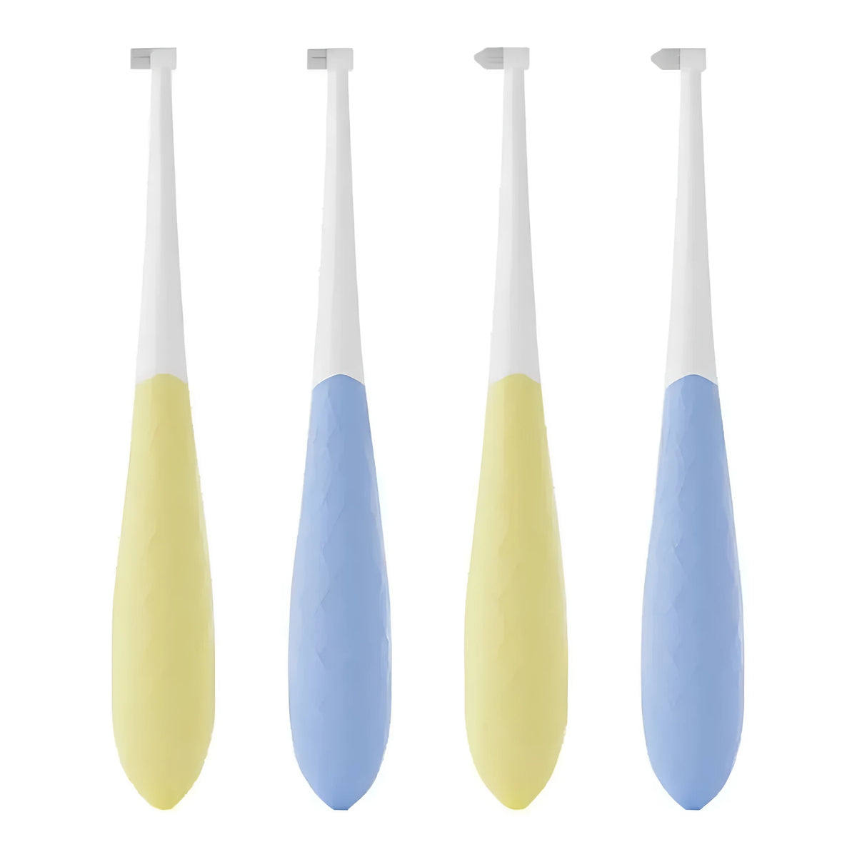 Cat toothbrush with anti-slip handle, 15cm, for kittens and small dogs, in blue or yellow with flat or pointed head