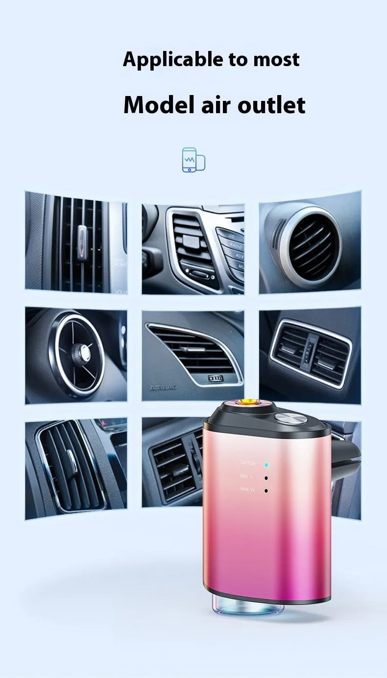 Black car aromatherapy diffuser with ocean scent bottle and aluminium alloy accents
