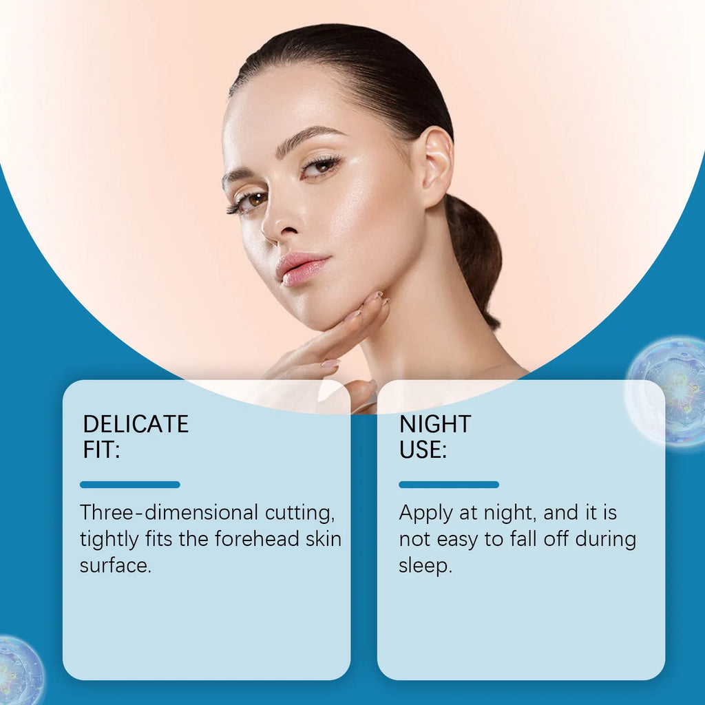 Pack of 5 forehead nourishing skin care patches with hyaluronic acid and collagen