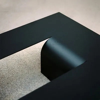 Modern metal side table with square top, steel frame, and piano baking paint finish in white