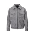 Men's thick zipper jacket with large pockets in slim fit design