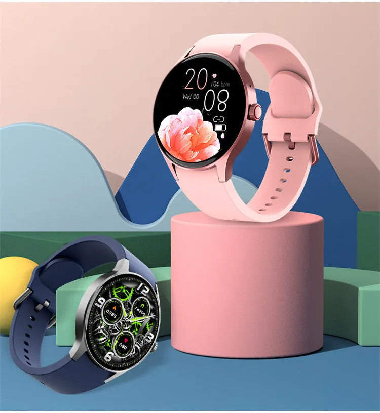 46mm diameter Bluetooth sport watch with 1.43-inch round screen showing display interface