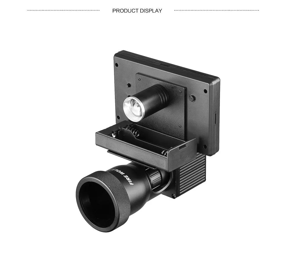Black digital infrared monocular night vision device with 4.3-inch screen and 25mm lens.
