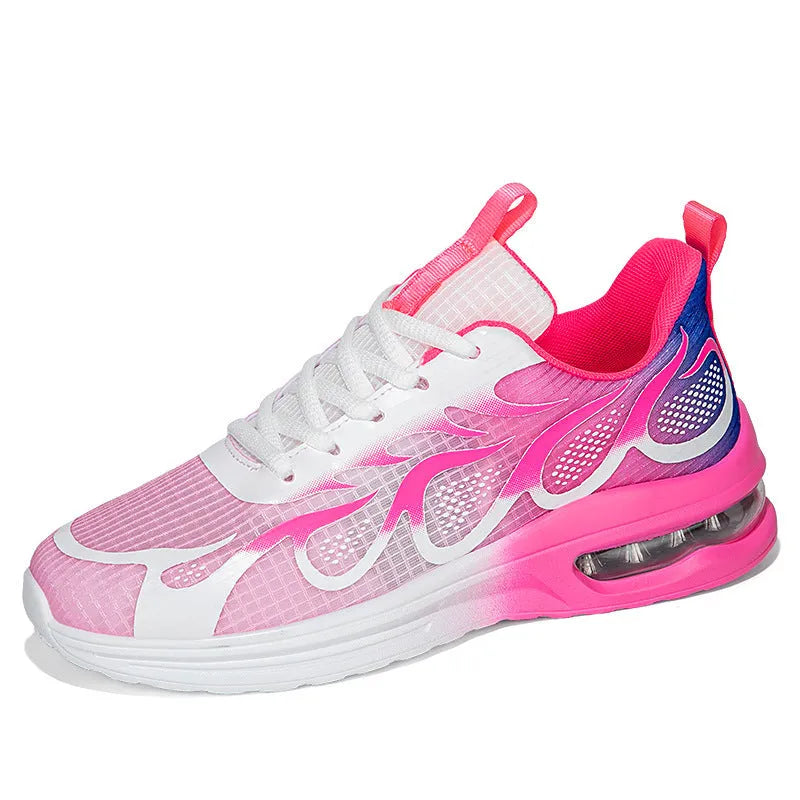 Women's mesh casual sneakers in pink colour with PU sole