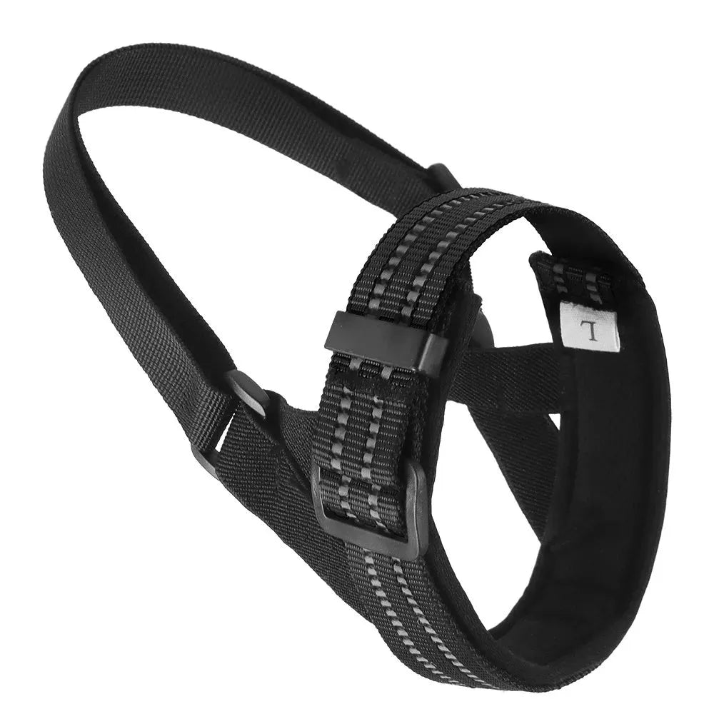 Reflective adjustable dog muzzle for medium large breeds in multiple colours