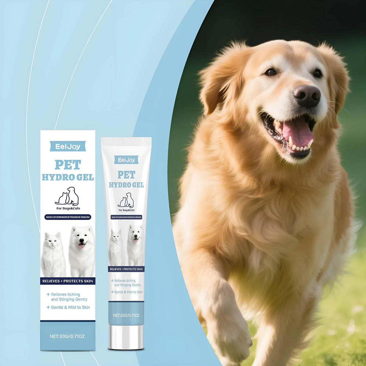 Pet hydro gel 20g tube with soothing formula for dog and cat paw and skin care