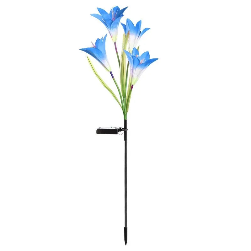 Solar powered colour LED flower-shaped garden light for outdoor courtyards and lawns