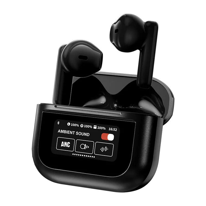Full-colour touch screen Bluetooth headset with LCD display and ear hook design