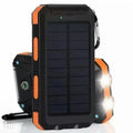 Solar power bank 8000mAh with compass, USB output, PVC silicone shell, black blue orange green